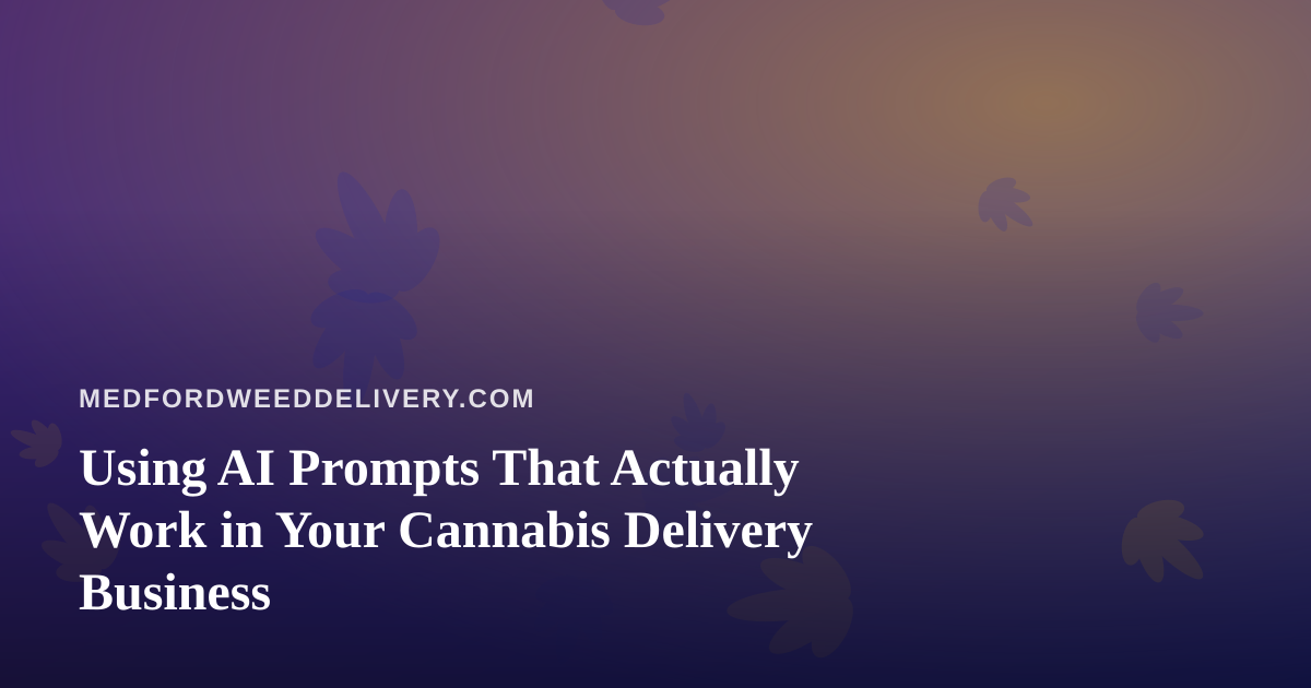 Using AI Prompts That Actually Work in Your Cannabis Delivery Business