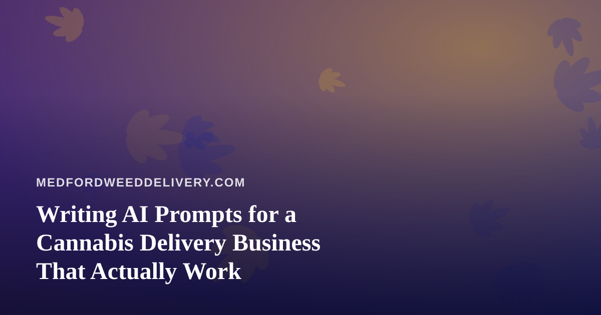 Writing AI Prompts for a Cannabis Delivery Business That Actually Work